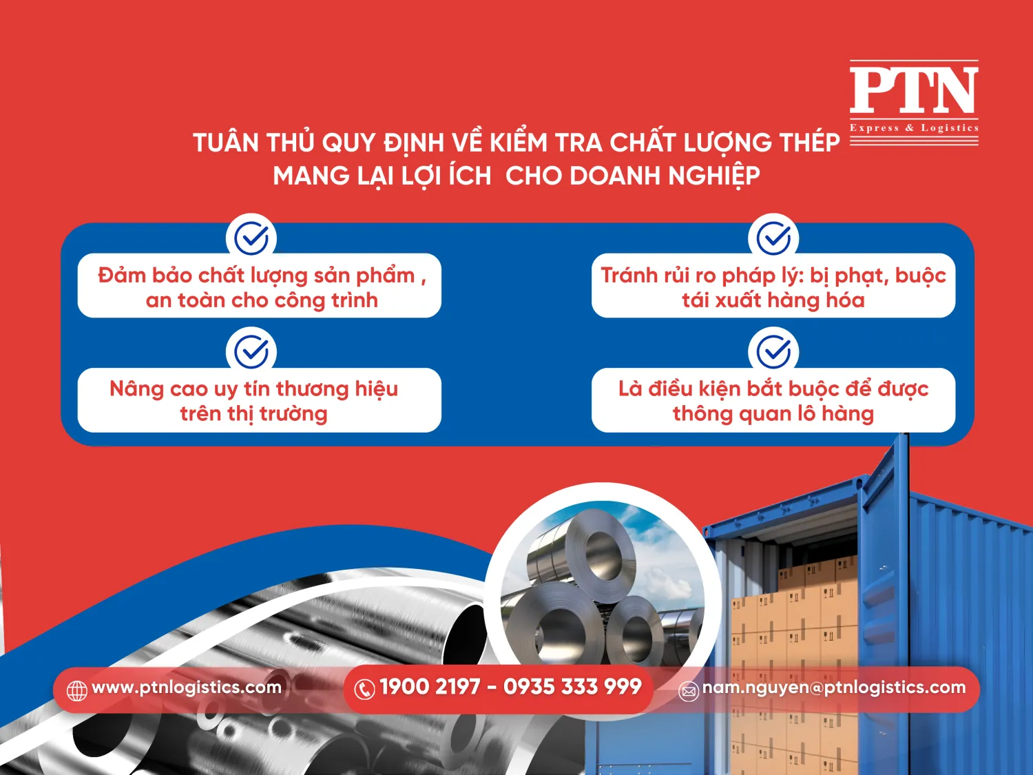 Tuân thủ quy định về kiểm tra chất lượng thép mang lại lợi ích quan trọng cho doanh nghiệp
