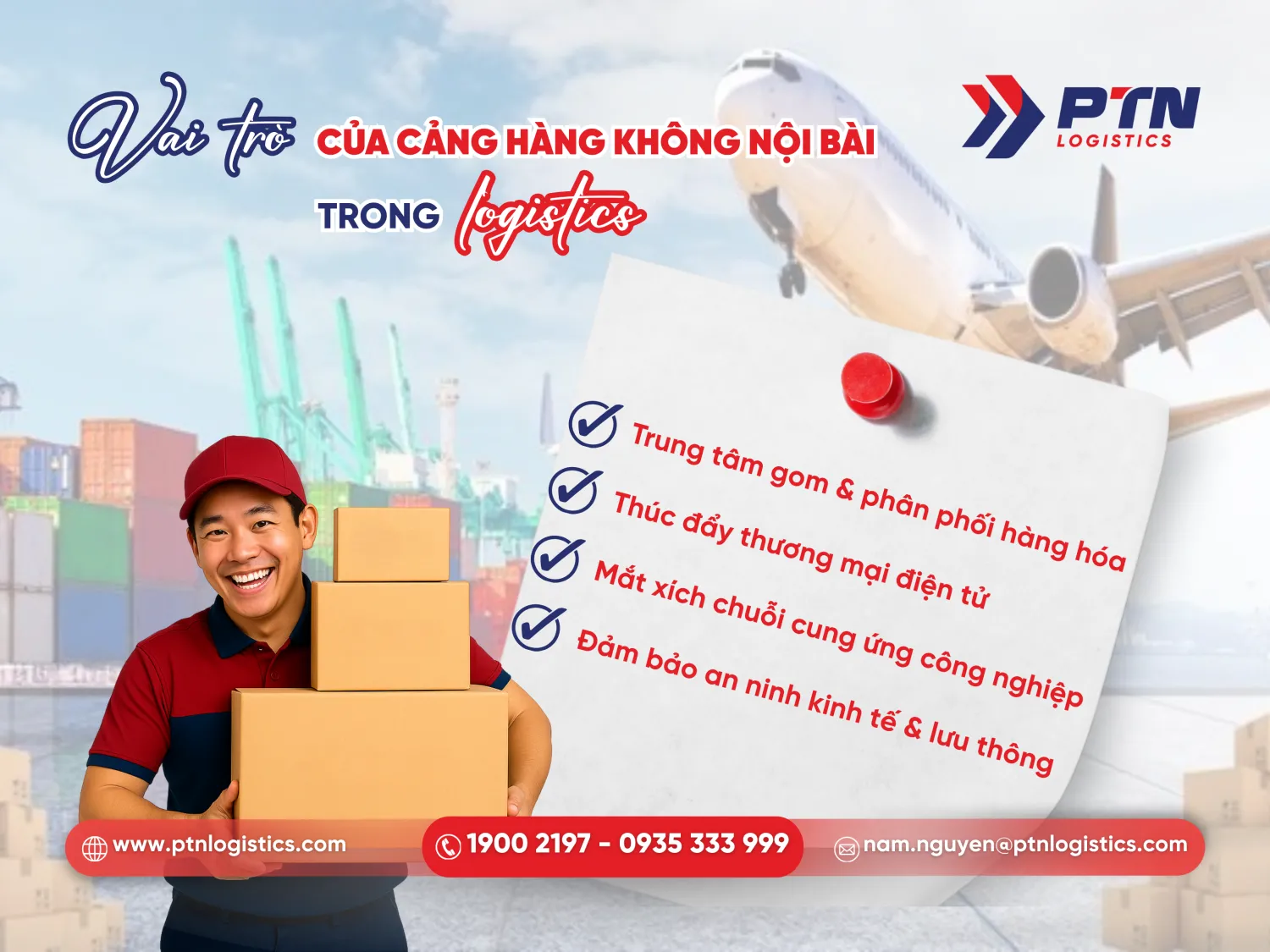 Vai trò của cảng hàng không quốc tế nội địa Nội Bài trong logistics
