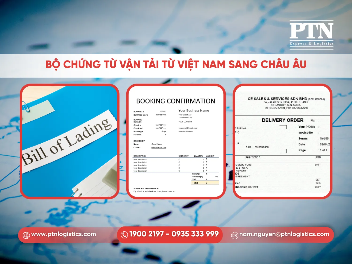 Bộ chứng từ vận tải Việt Nam sang Châu Âu