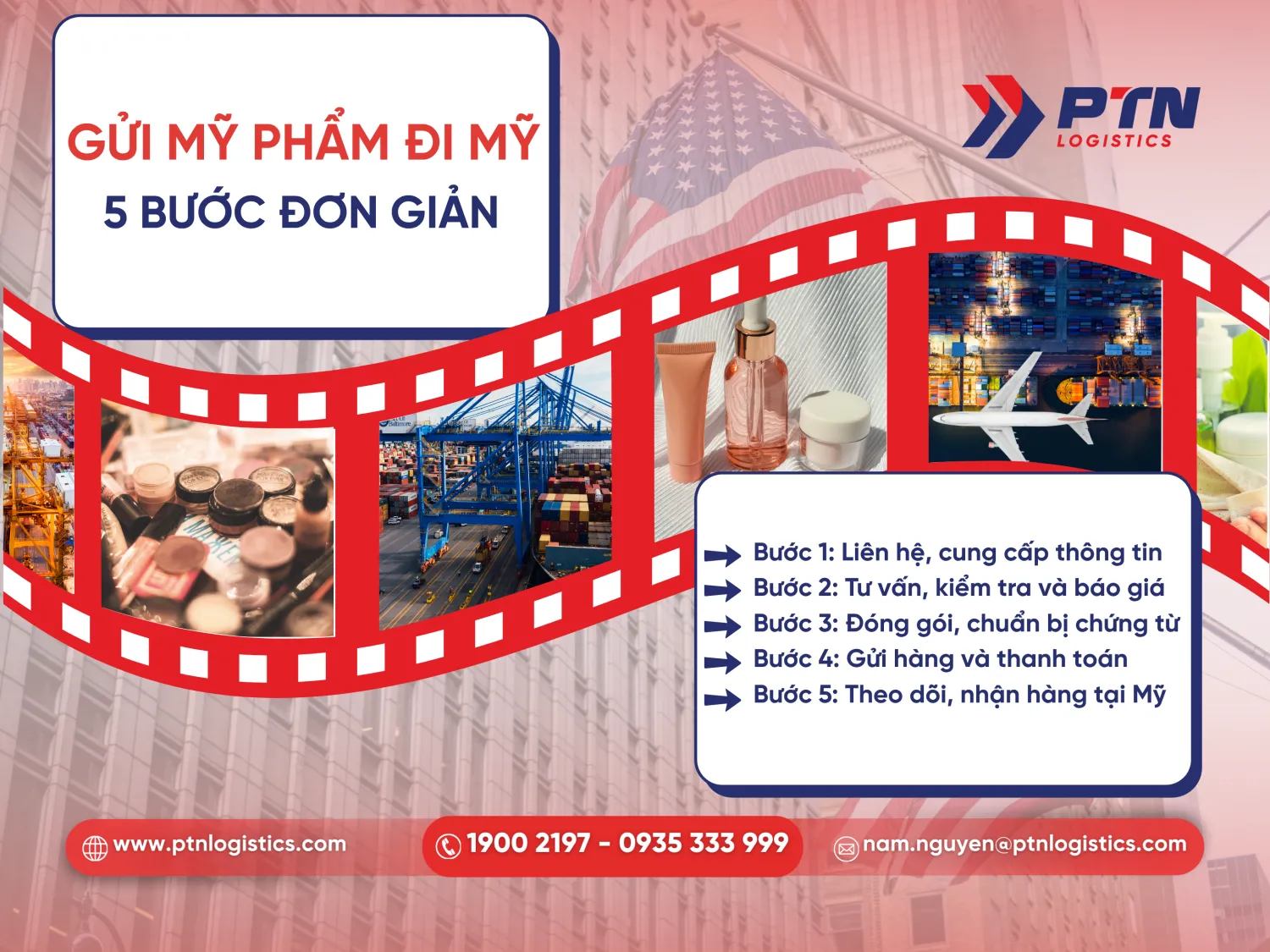 Các bước cơ bản vận chuyển hàng đi Mỹ