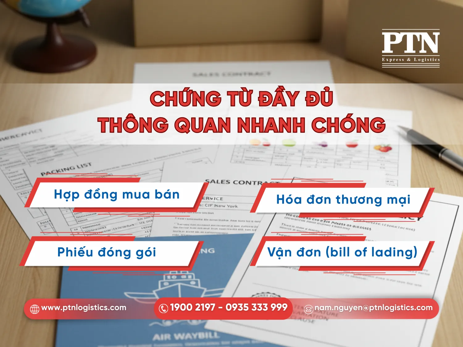 Các chứng từ cần có khi gửi hàng