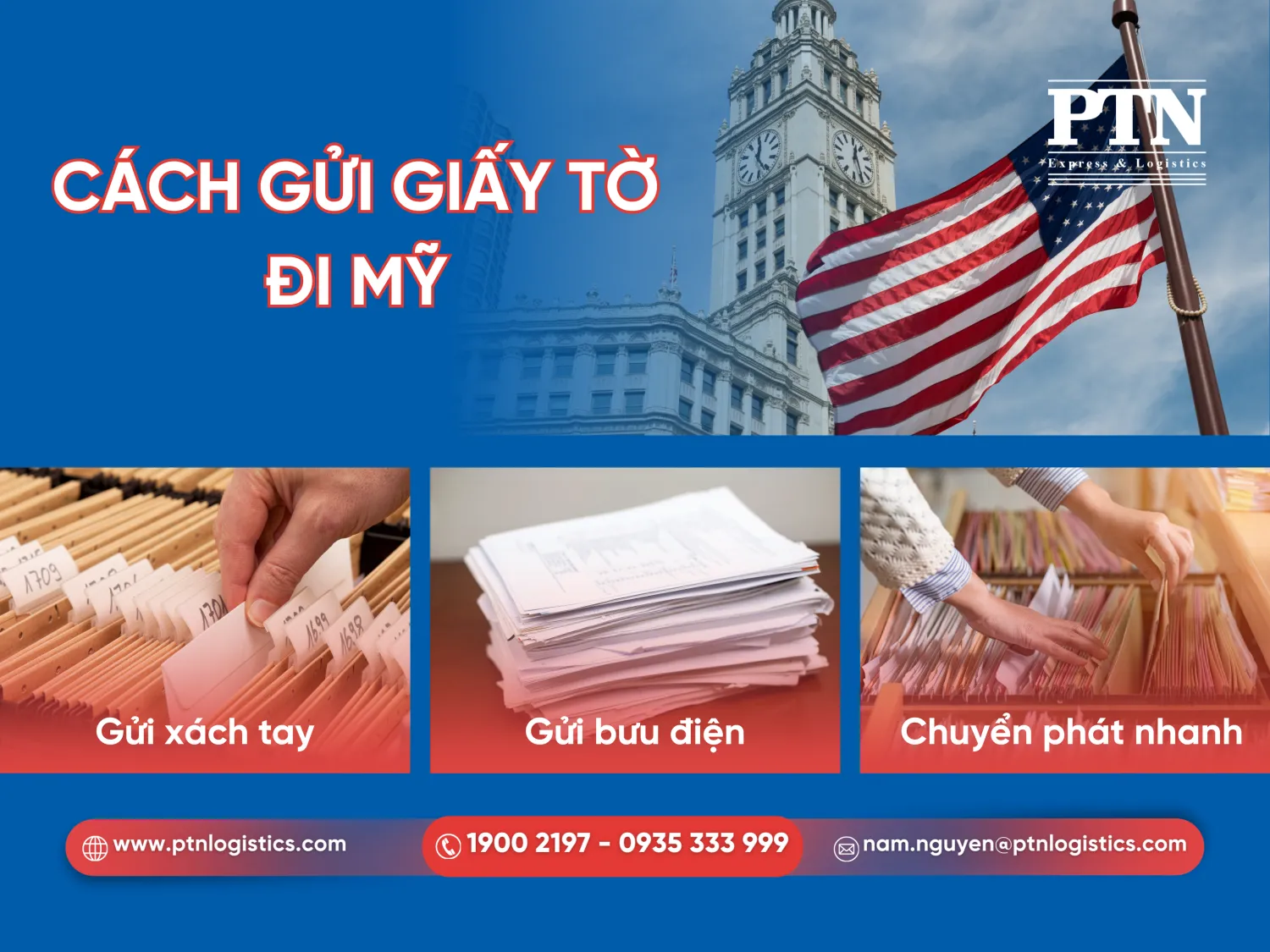 Các hình thức gửi giấy tờ đi Mỹ