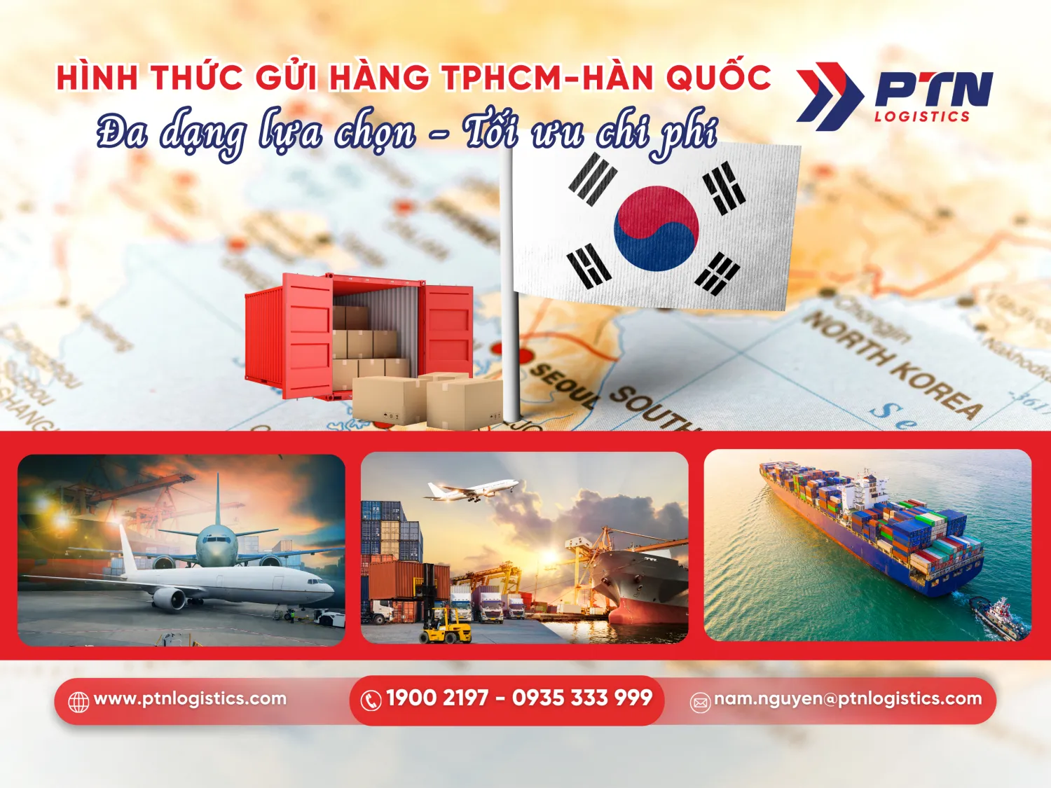 Các hình thức gửi hàng từ TPHCM đi Hàn Quốc