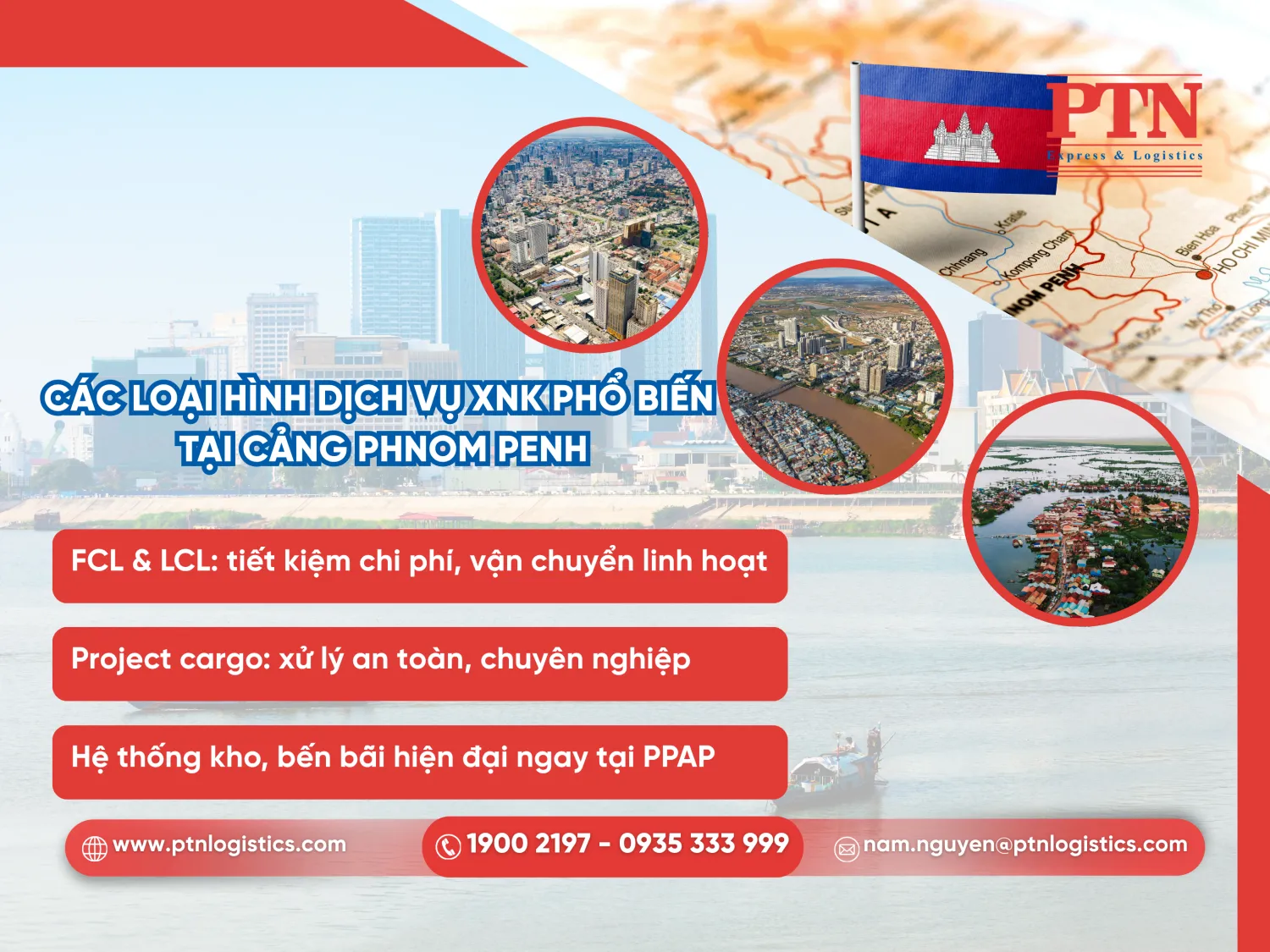 Các loại hình dịch vụ XNK phổ biến tại cảng Phnom Penh