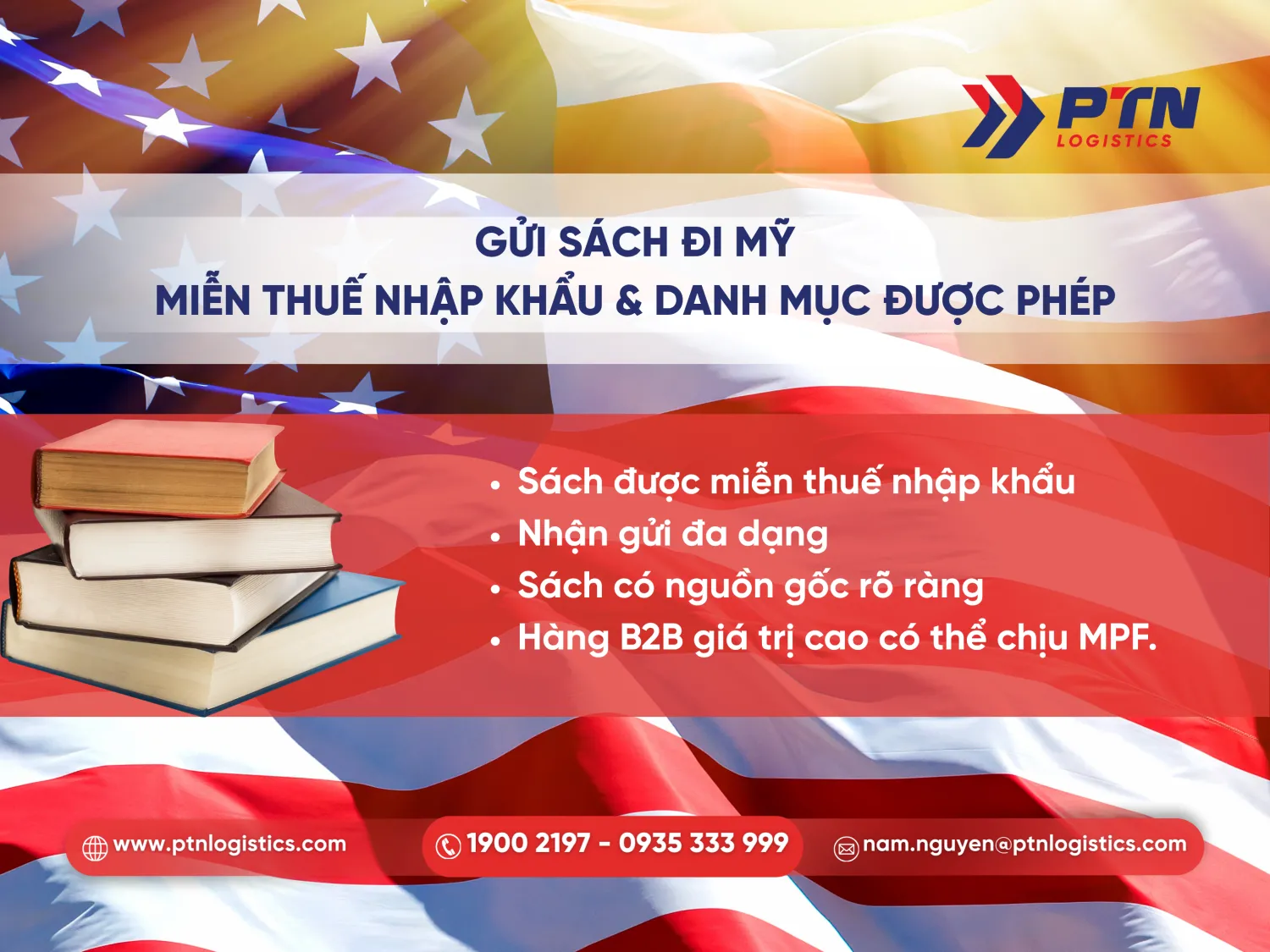 Các loại sách được phép gửi đi Mỹ