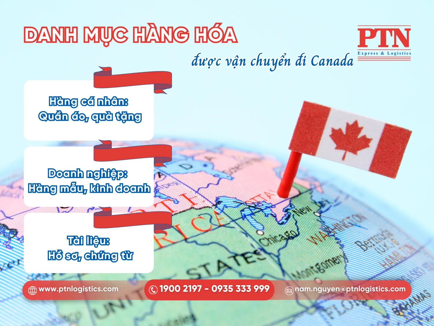 Các mặt hàng vận chuyển hàng đi Canada