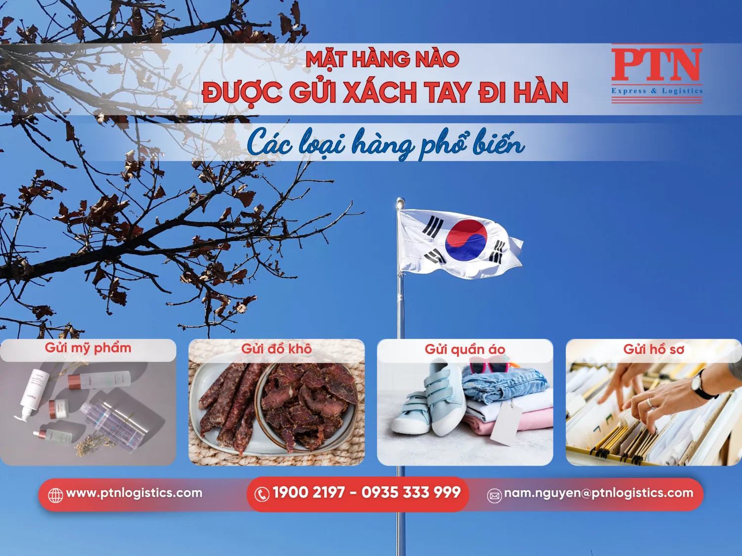 Các mặt hàng thường gửi xách tay đi Hàn