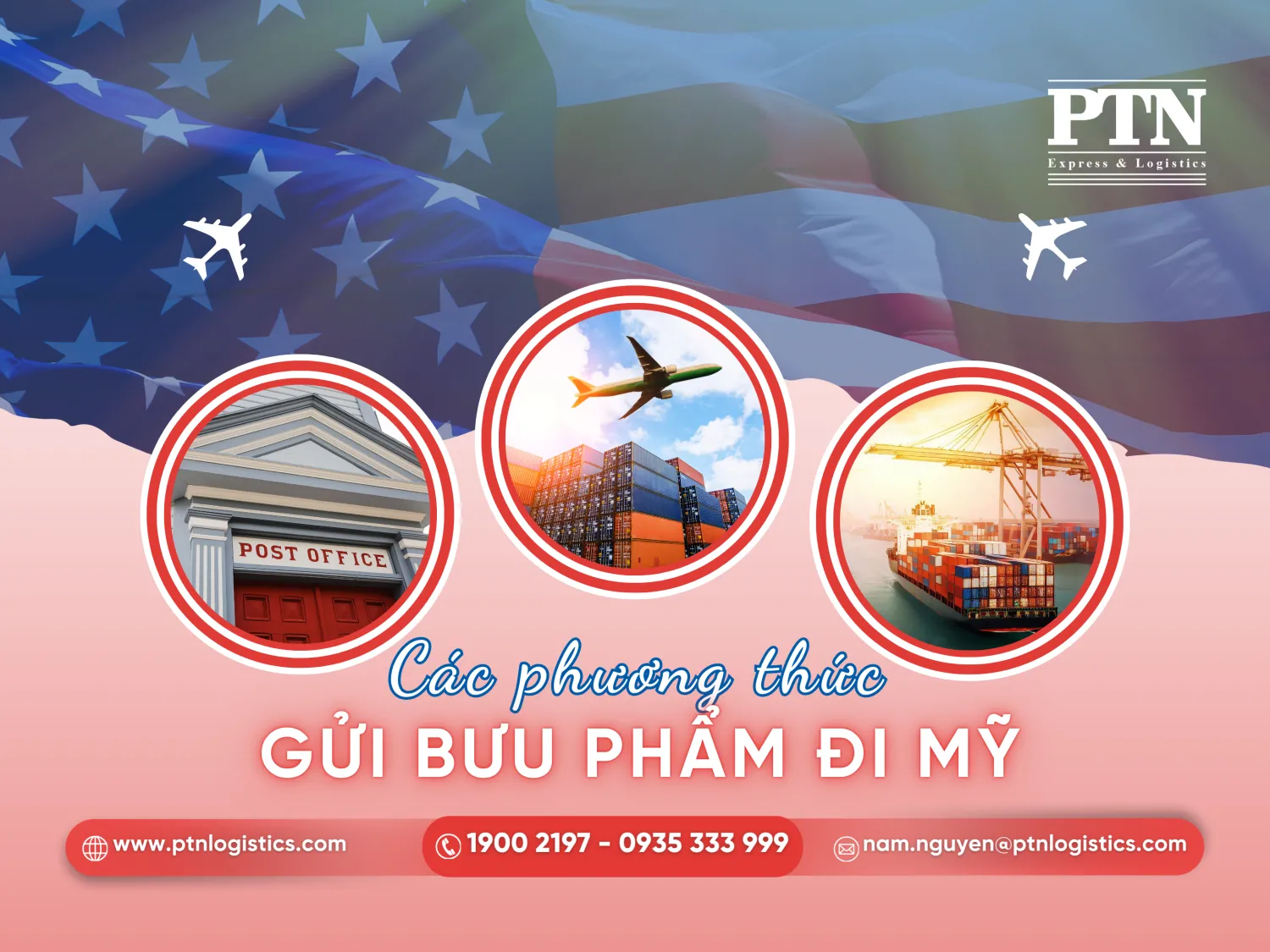 Các phương thức gửi bưu phẩm đi Mỹ