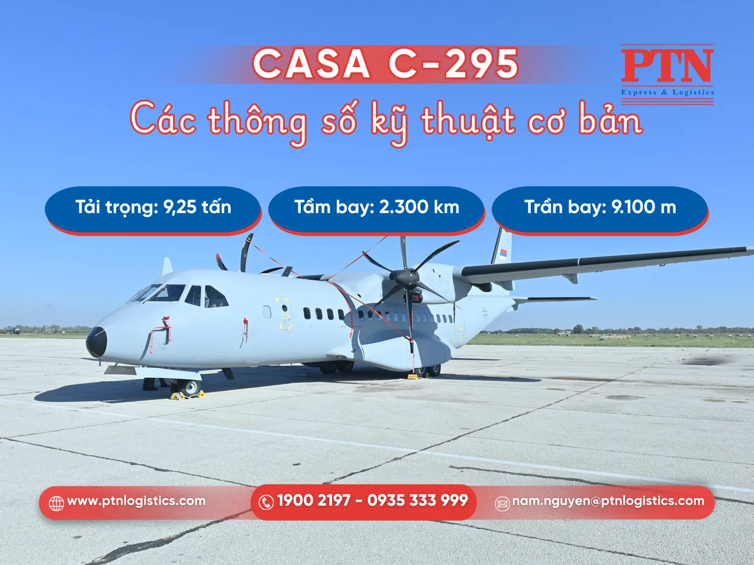 Các thông số kỹ thuật của máy bay vận tải lớn