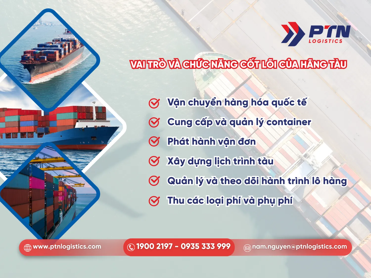 Các vai trò và chức năng của hãng tàu