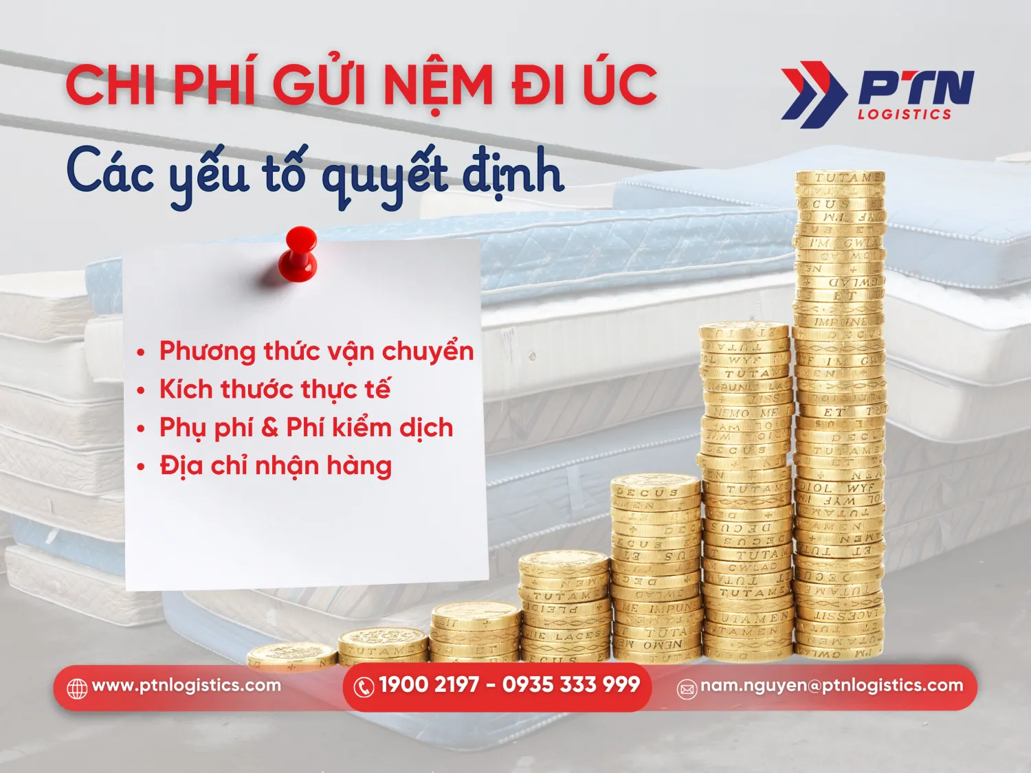 Các yếu tố ảnh hưởng đến chi phí gửi nệm