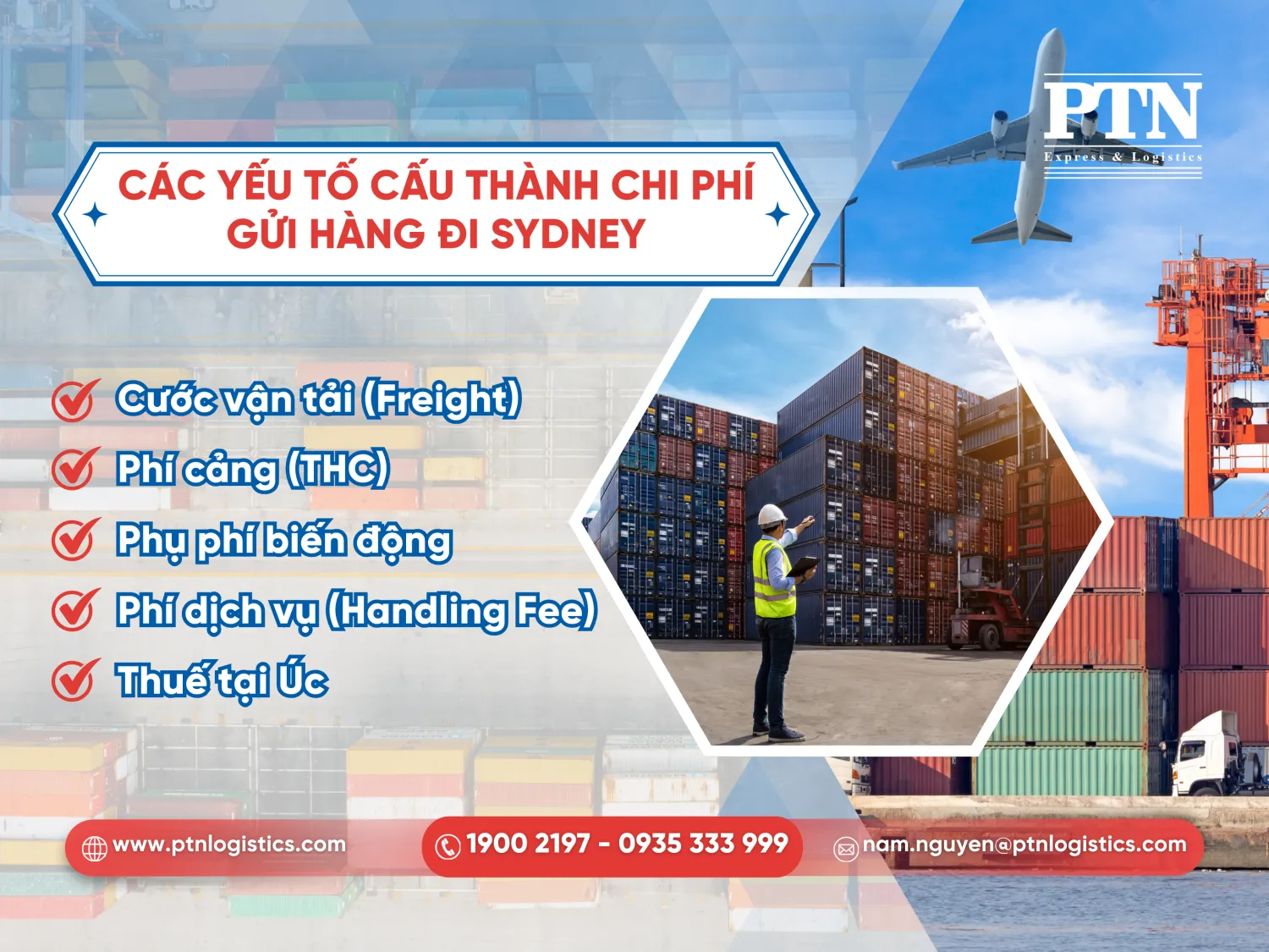 Các yếu tố cấu thành chi phí gửi hàng đi Sydney