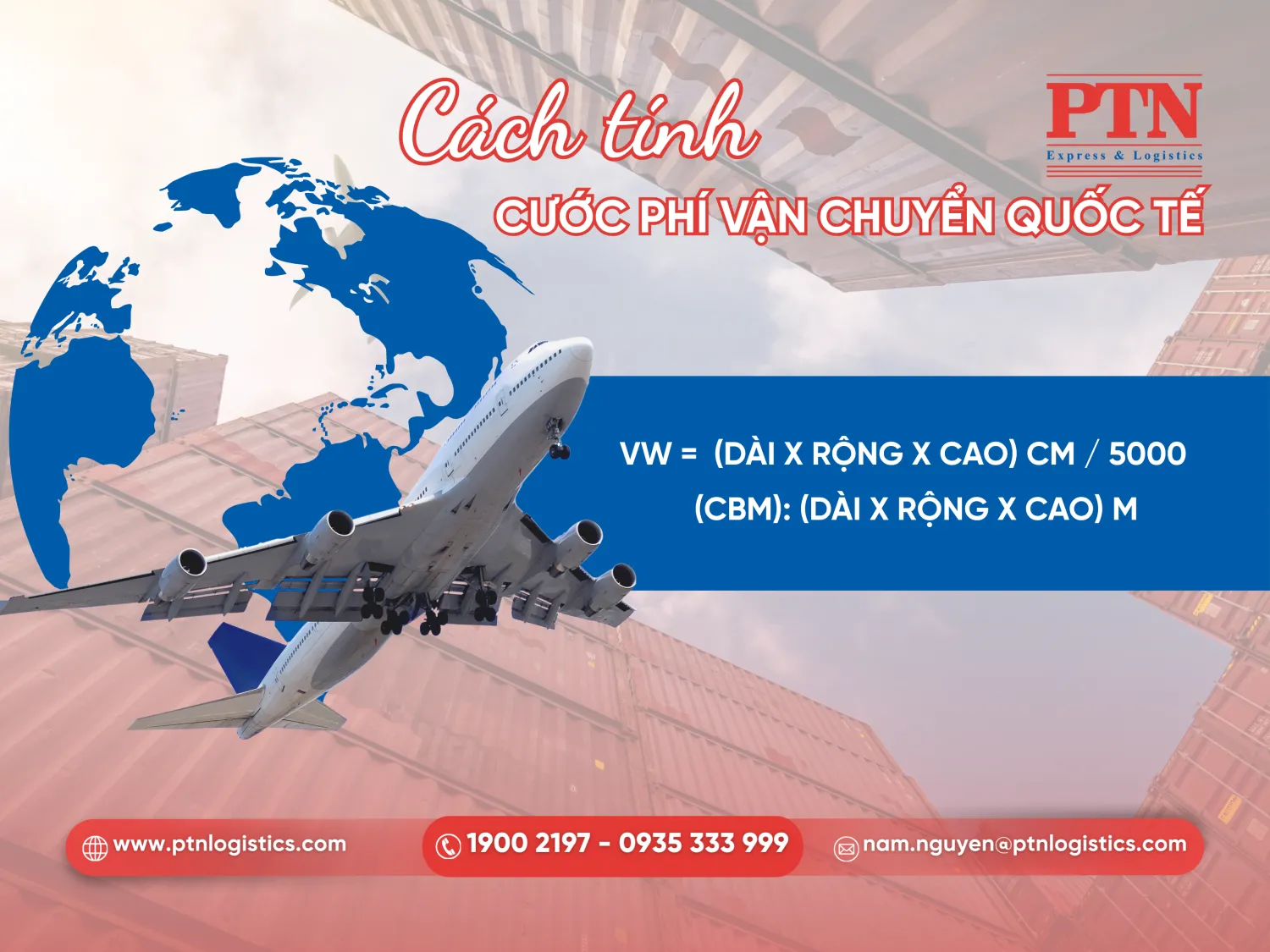 Cách tính cước phí vận chuyển quốc tế