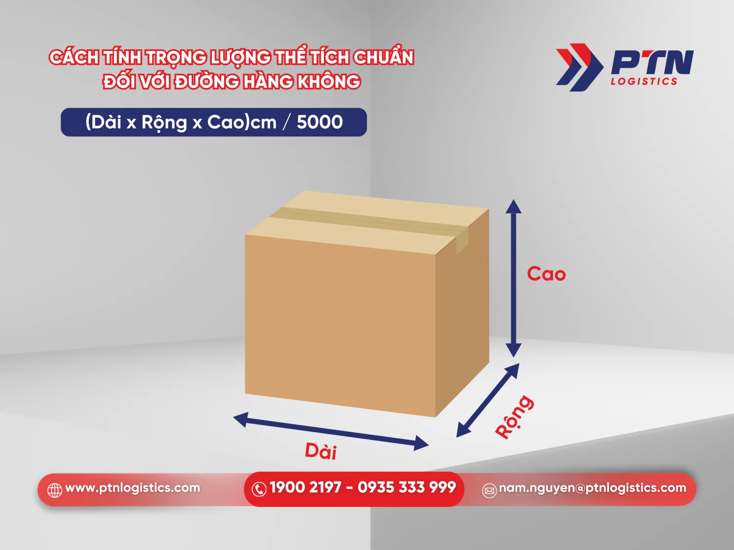 Cách tính trọng lượng thể tích đối với đường hàng không