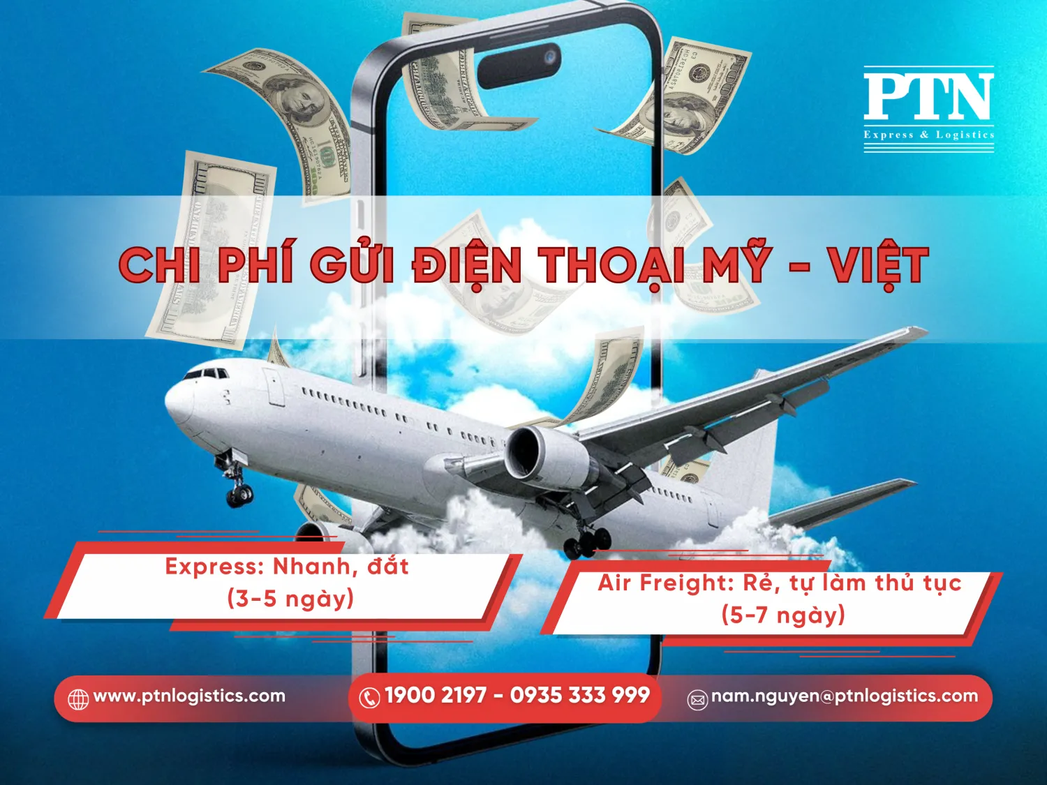 Chi phí gửi điện thoại từ Mỹ về Việt Nam