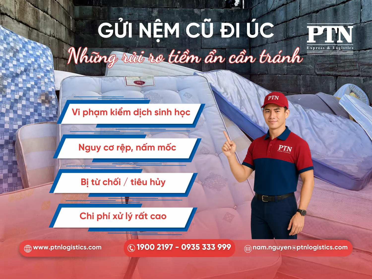 Có được gửi nệm cũ đi Úc