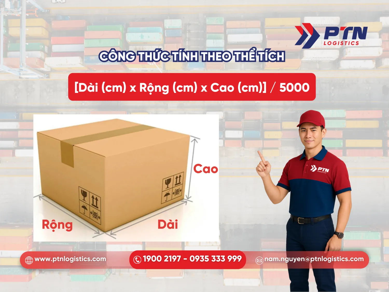 Công thức tính cước theo thể tích
