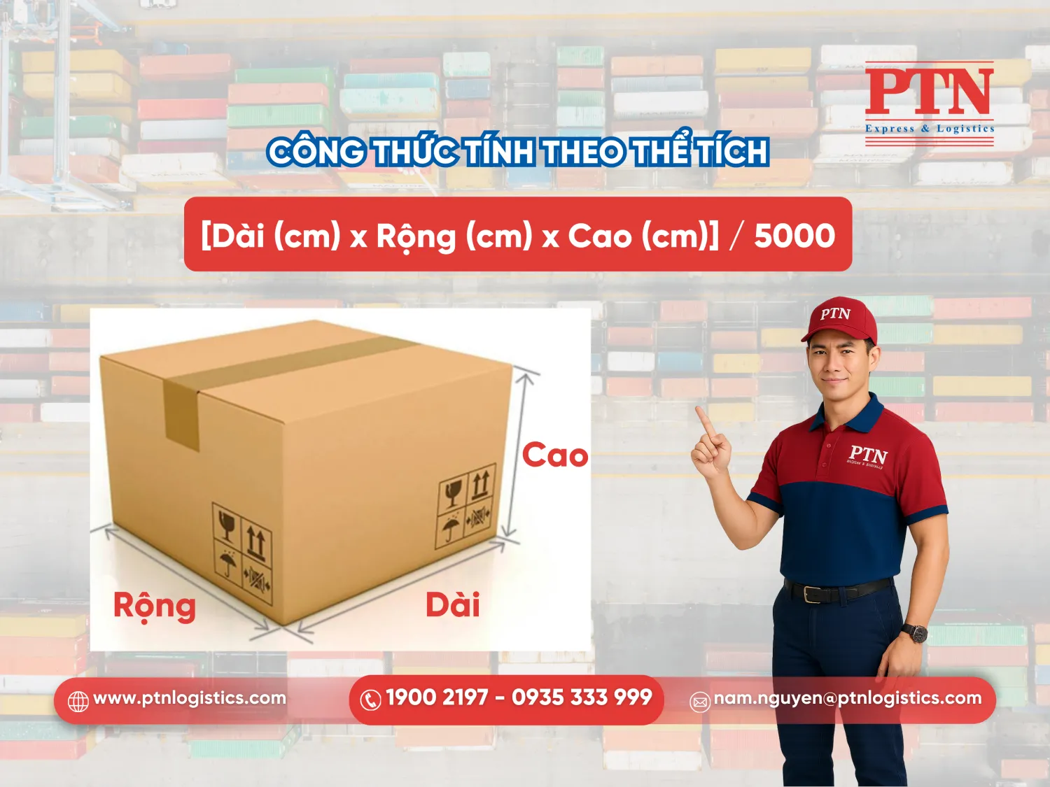 Công thức tính theo thể tích
