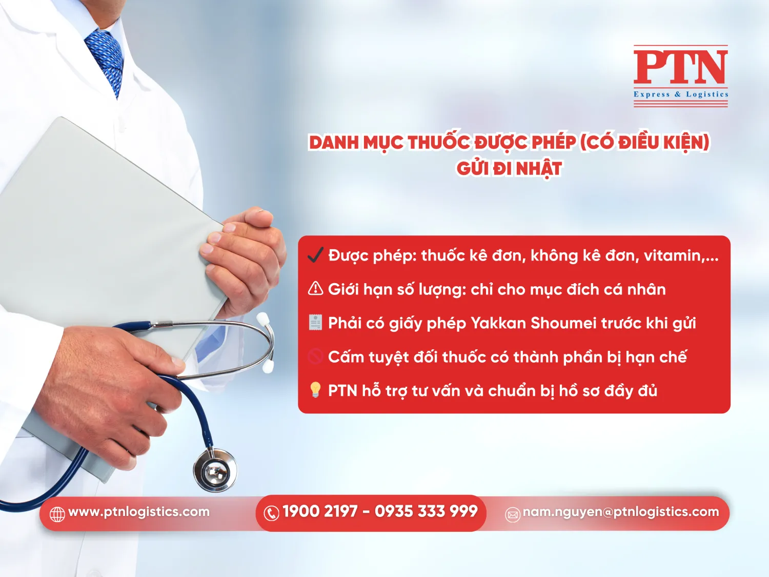 Danh mục thuốc được phép gửi đi Nhật