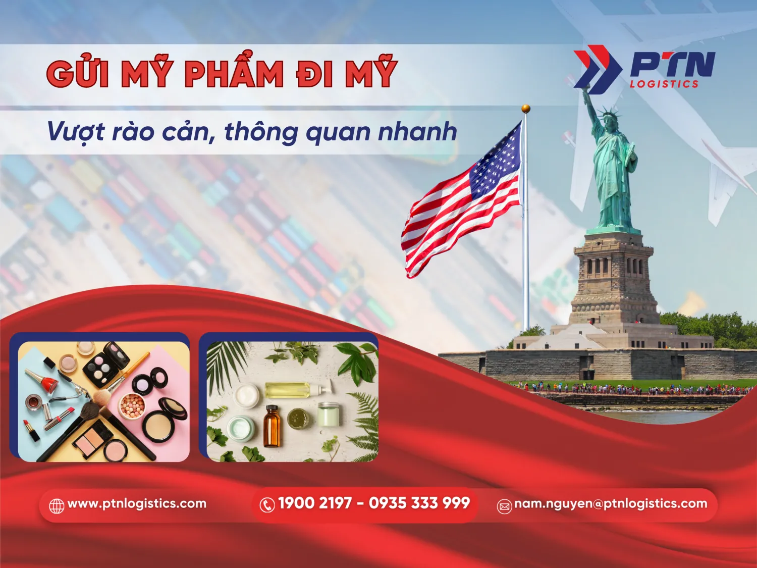 Dịch vụ gửi mỹ phẩm đi Mỹ