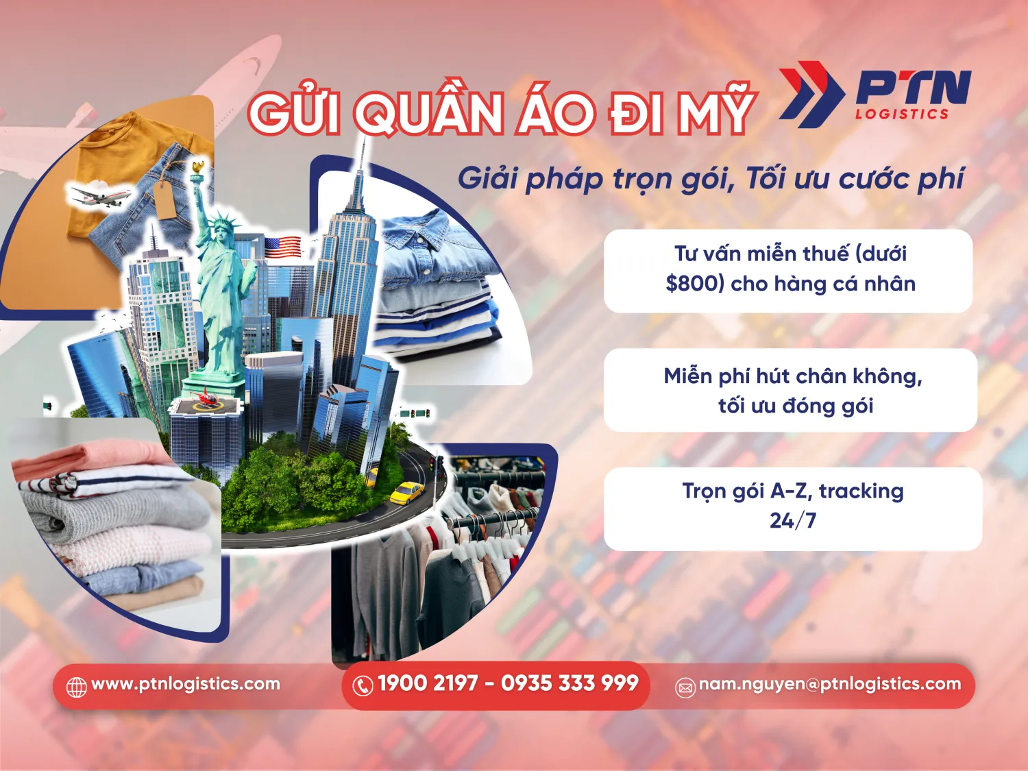 Dịch vụ gửi quần áo đi Mỹ