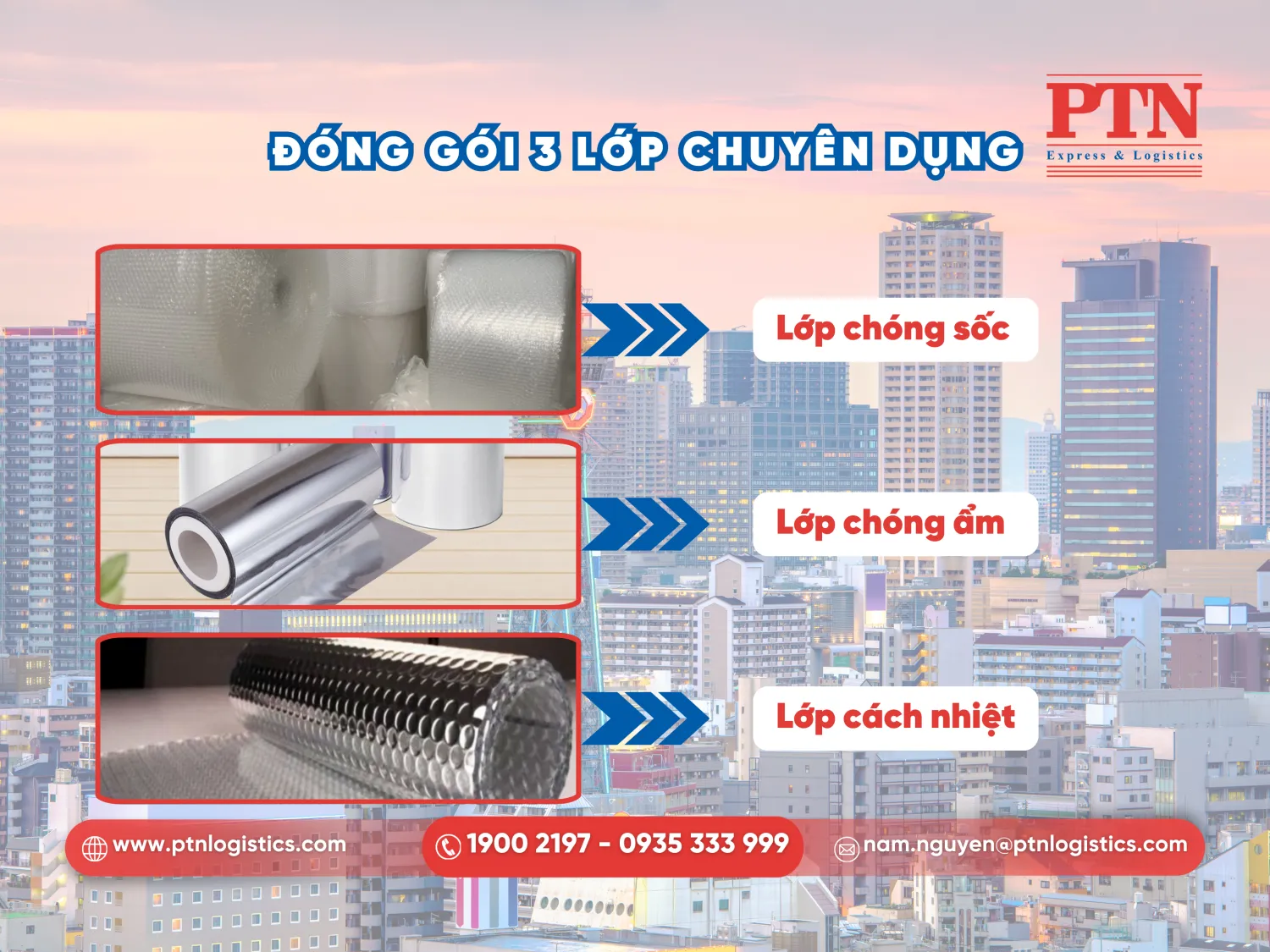 Đóng gói 3 lớp chuyên dụng