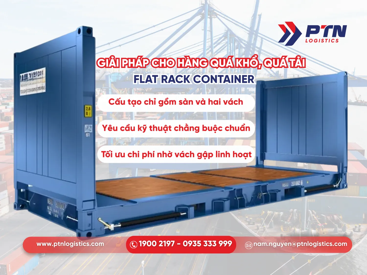 Flat rack container là gì? Giải pháp cho hàng quá khổ quá tải