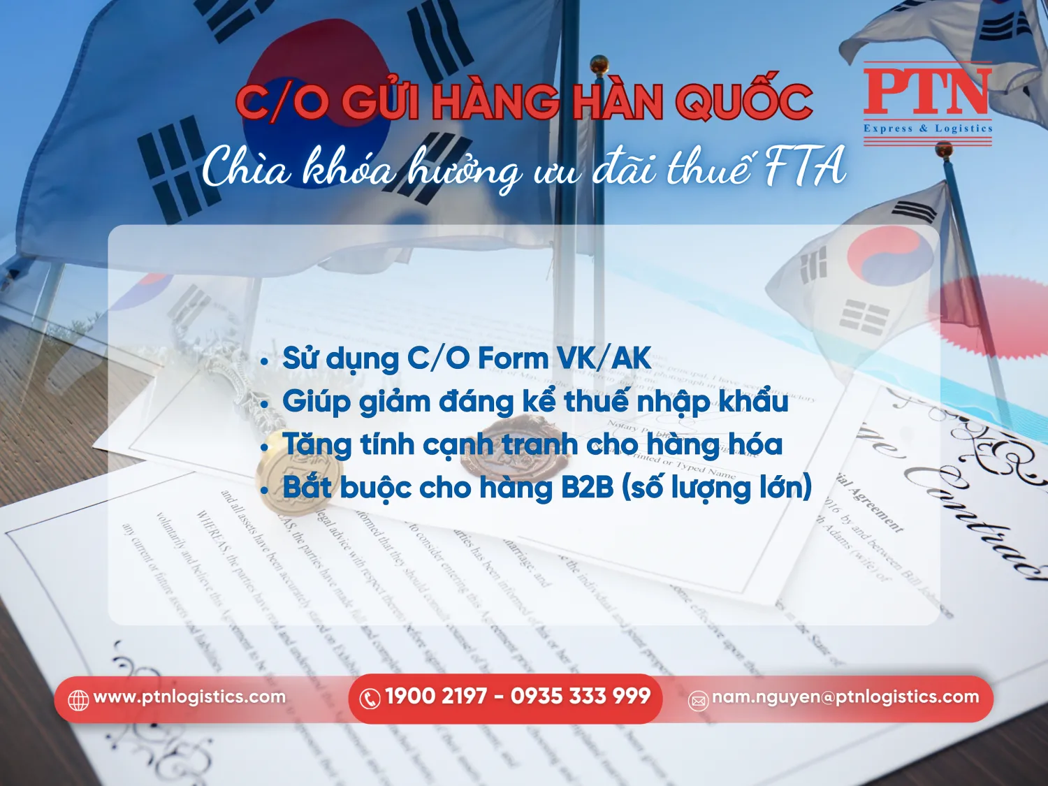 Giấy C/O khi gửi trái cây đi Hàn Quốc
