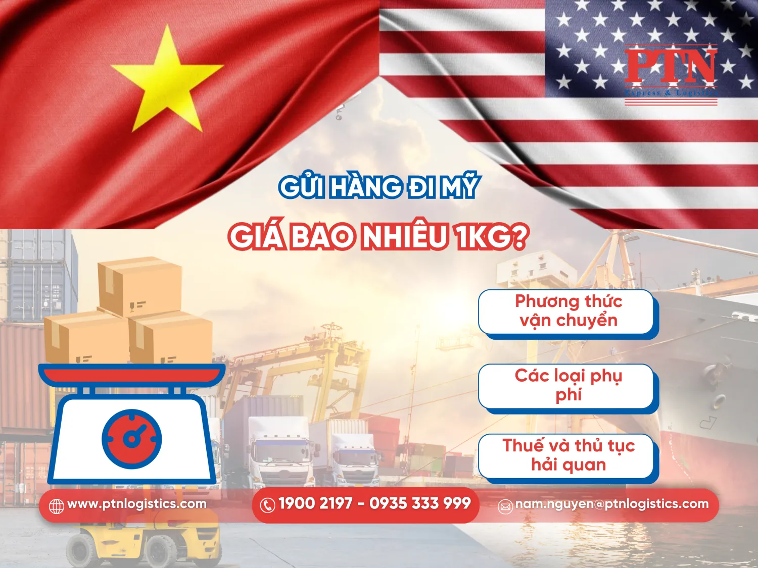 Gửi hàng đi Mỹ bao nhiêu 1kg