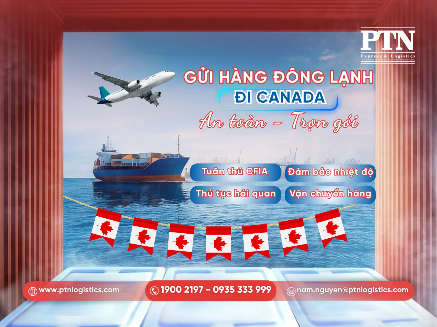 Gửi hàng đông lạnh đi Canada