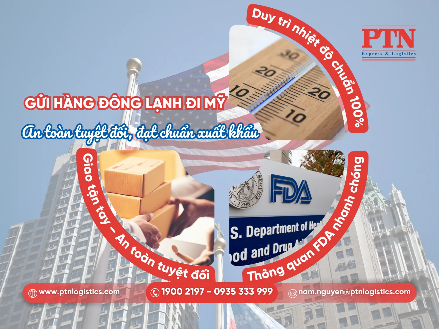 Gửi hàng đông lạnh đi Mỹ