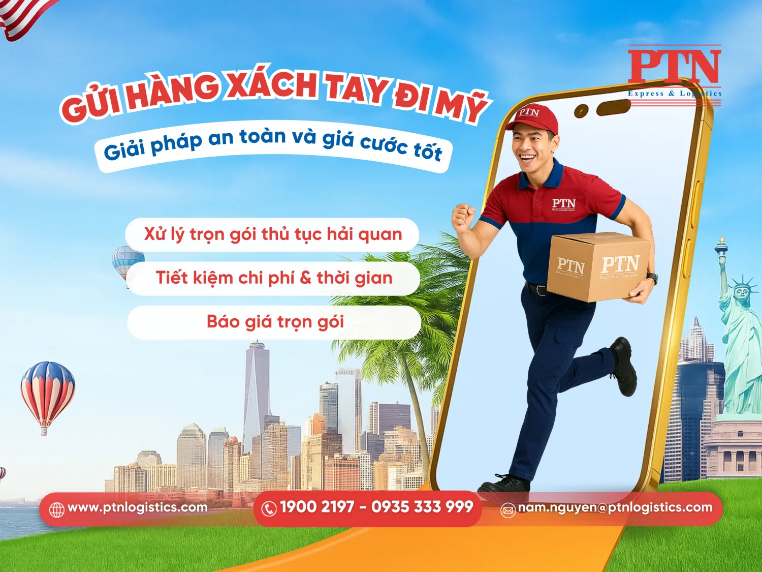 Gửi hàng xách tay đi Mỹ