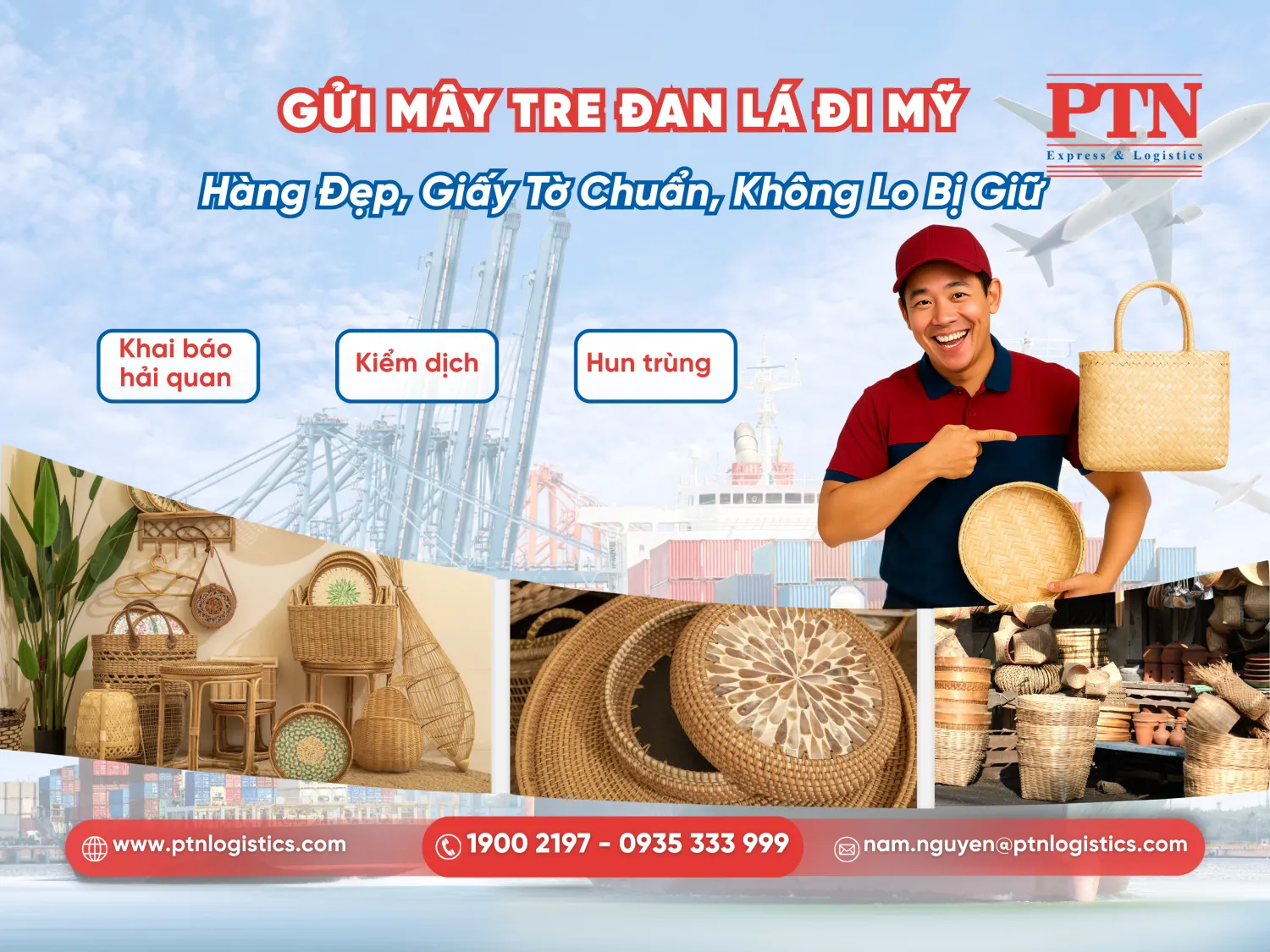 Gửi mây tre đan lá đi Mỹ