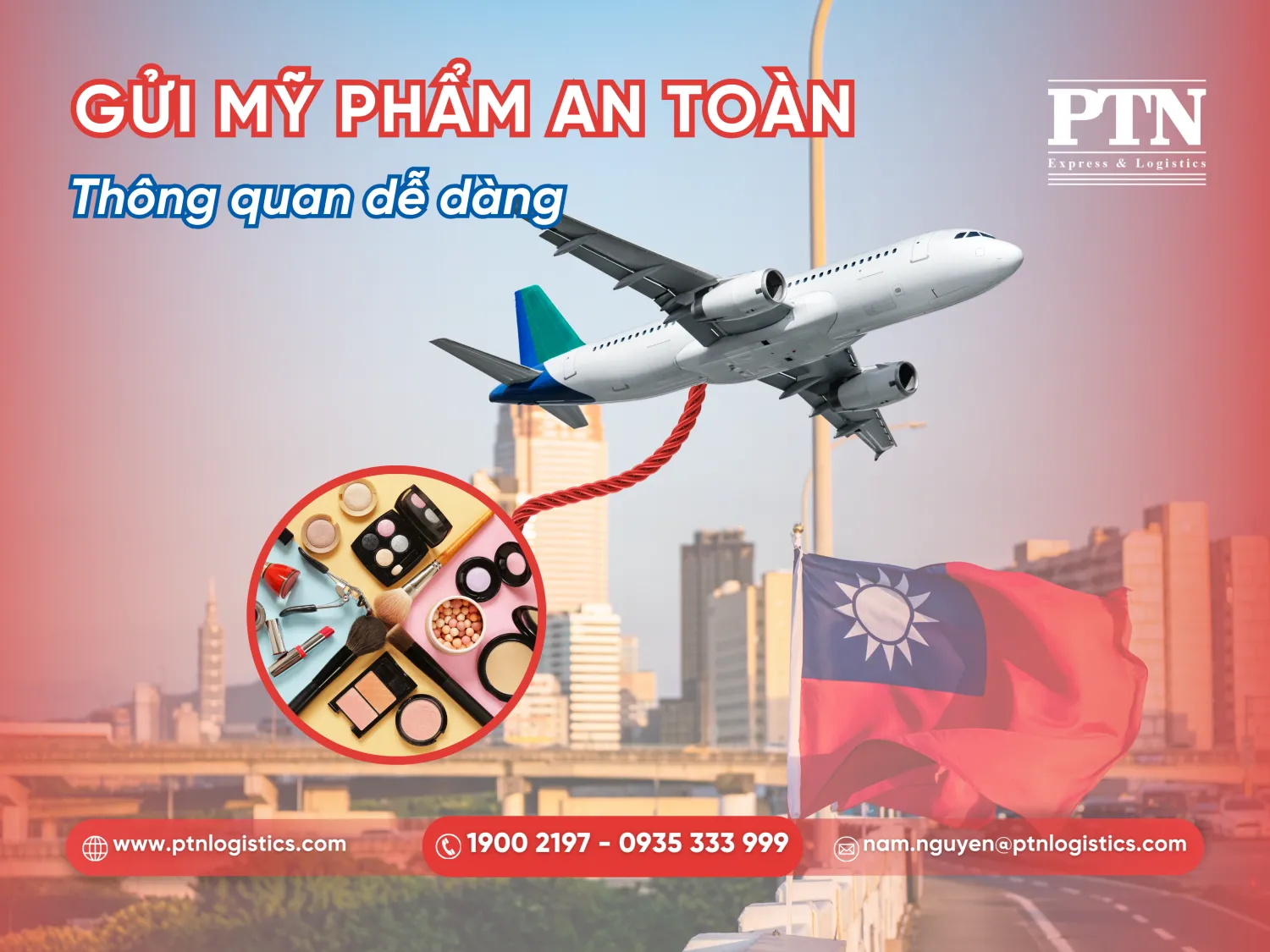 Gửi mỹ phẩm, thực phẩm thực phẩm chức năng đi Đài Loan