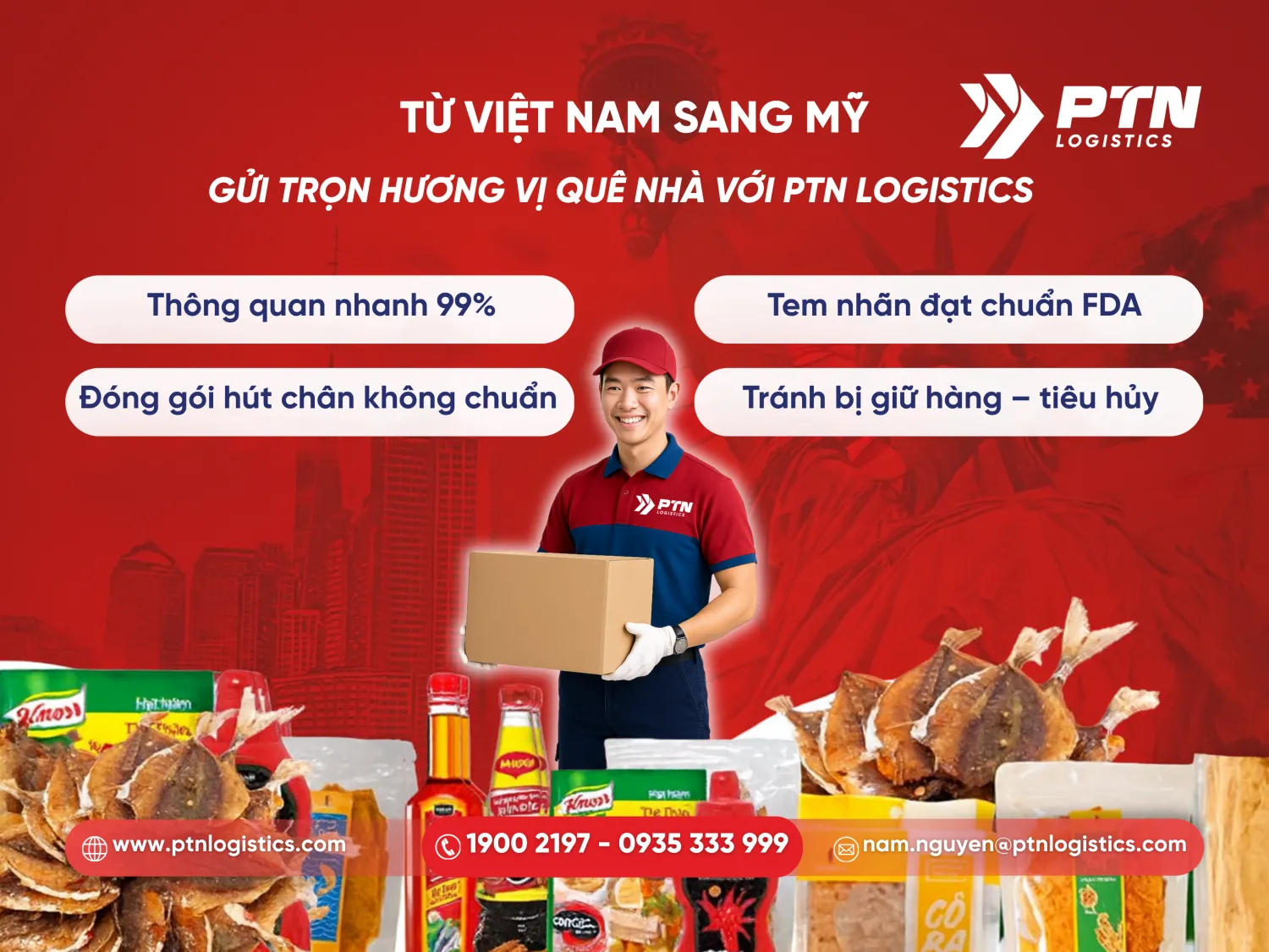 Gửi thực phẩm đi Mỹ gửi trọn hương vị quê nhà