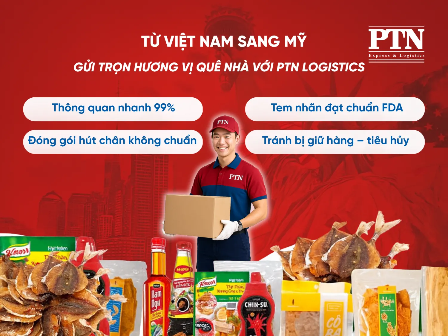 Gửi thực phẩm đi Mỹ