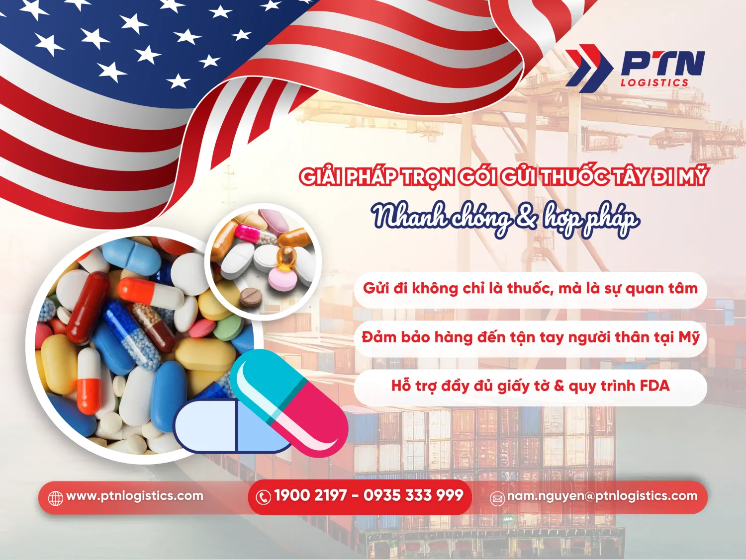 Gửi thuốc tây đi Mỹ