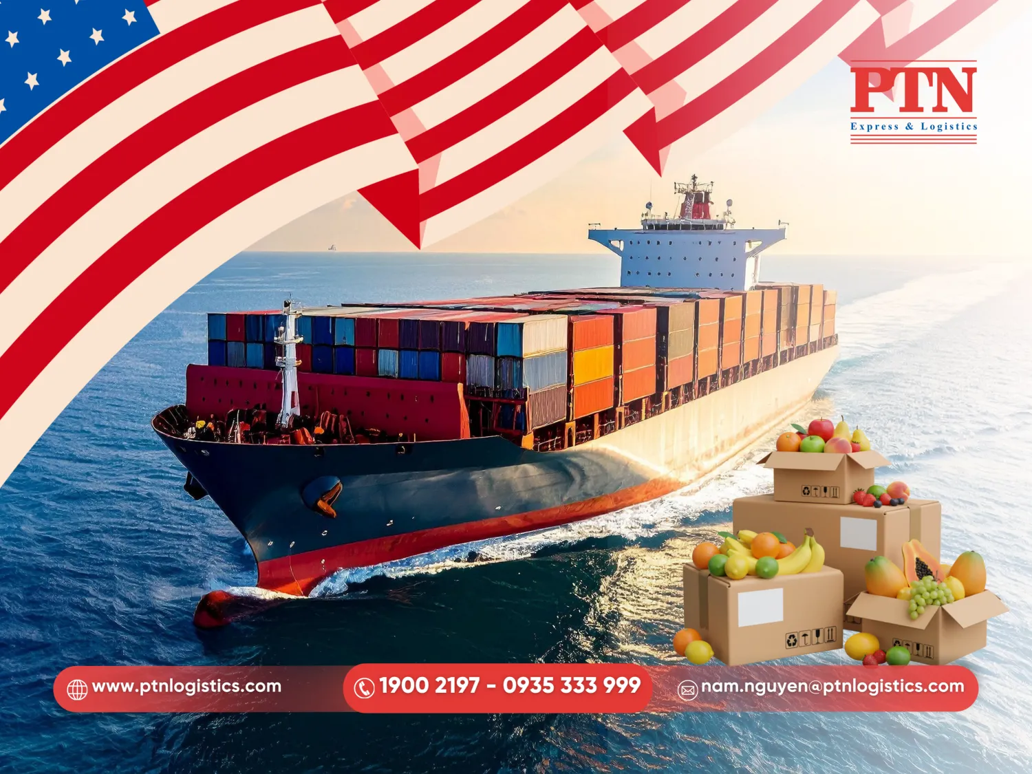 Gửi trái cây đi Mỹ bằng đường biển