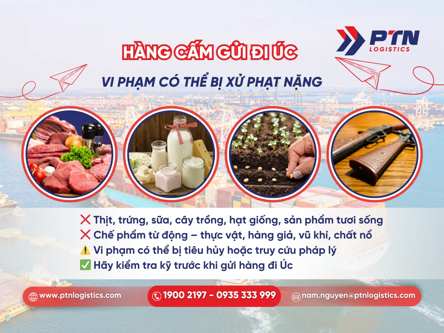 Hàng hóa cấm gửi đi Úc