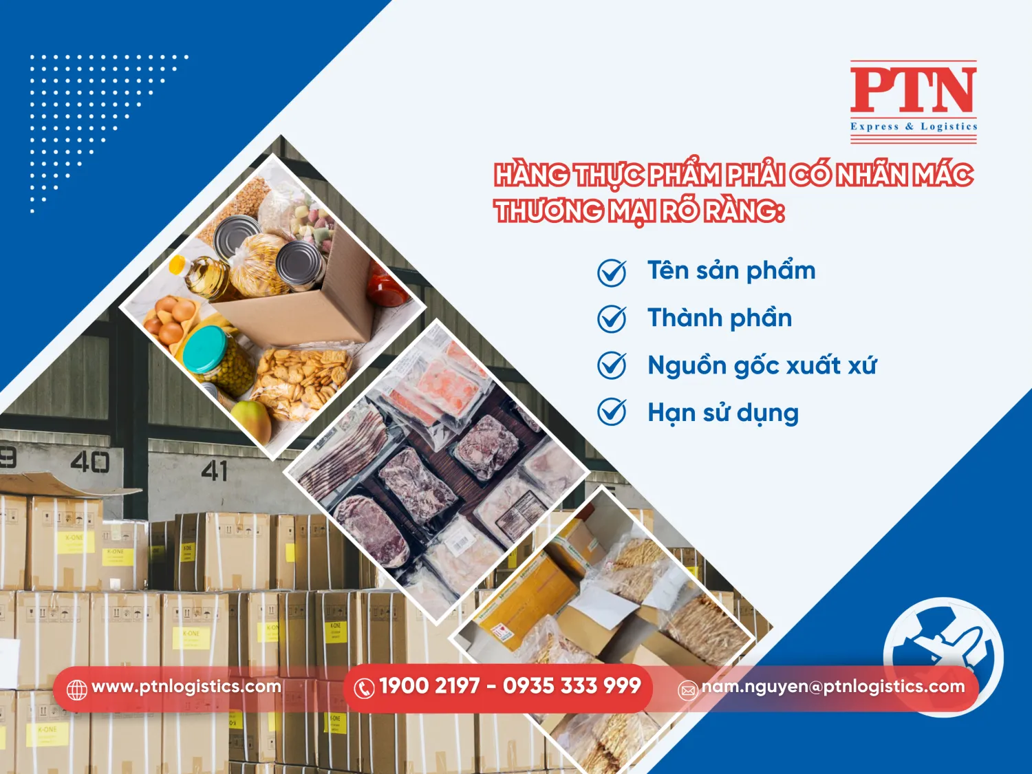 Hàng thực phẩm phải có nhãn mắc thương mại rõ ràng