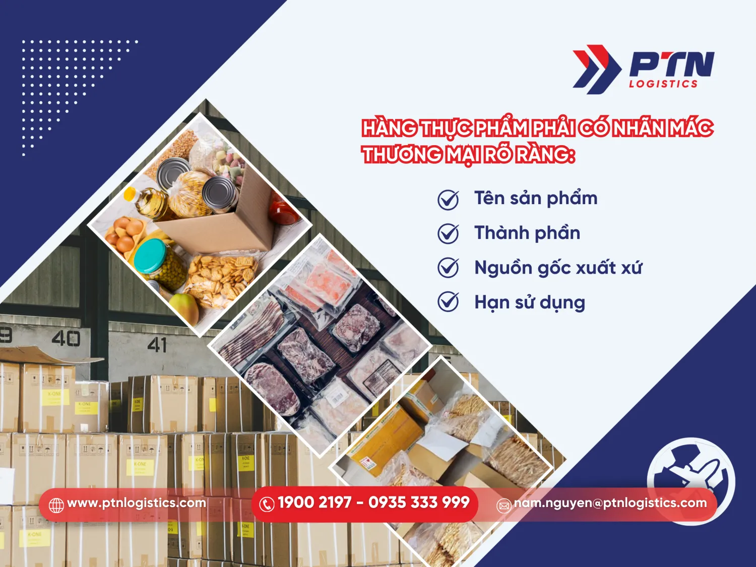 Hàng thực phẩm phải có nhãn mác thương mại