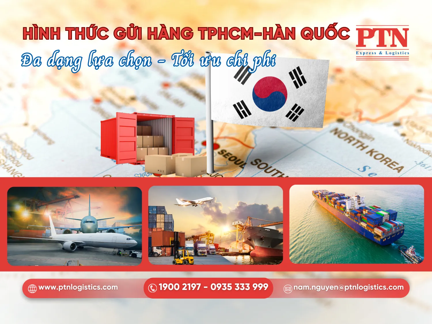 Hình thức gửi hàng từ TP HCM đi Hàn Quốc