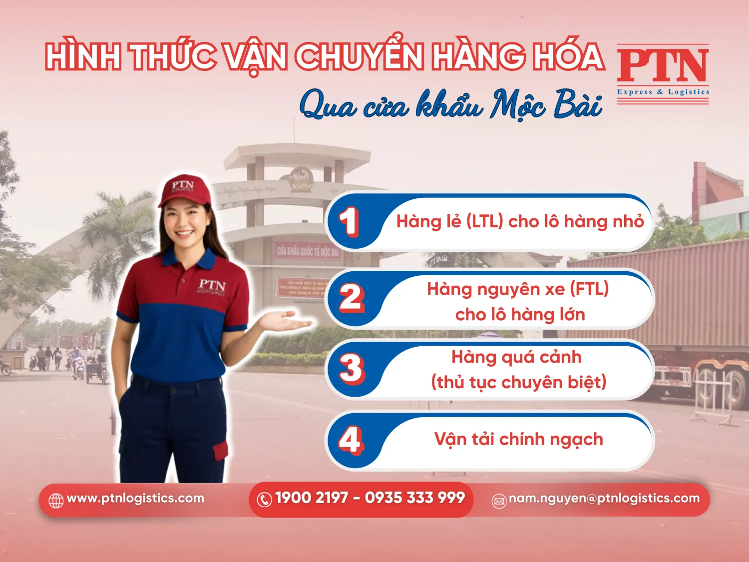 Hình thức vận chuyển hàng qua cửa khẩu