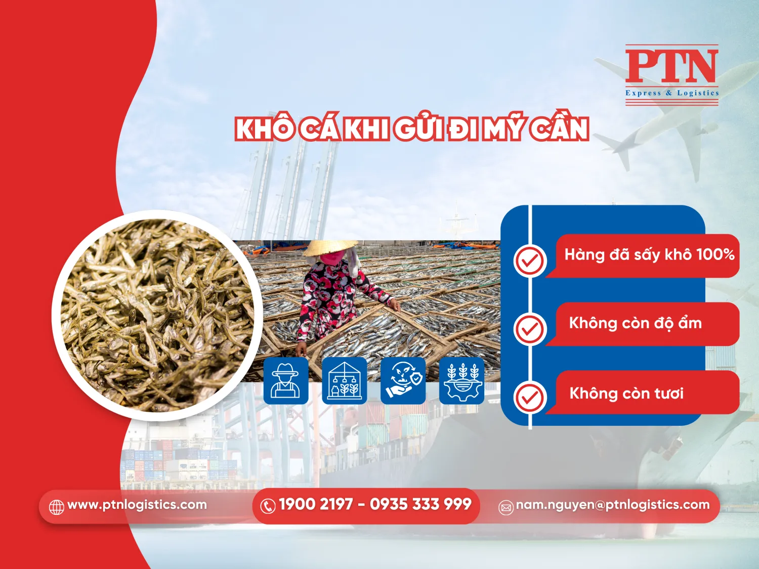 Khô cá khi gửi đi Mỹ cần