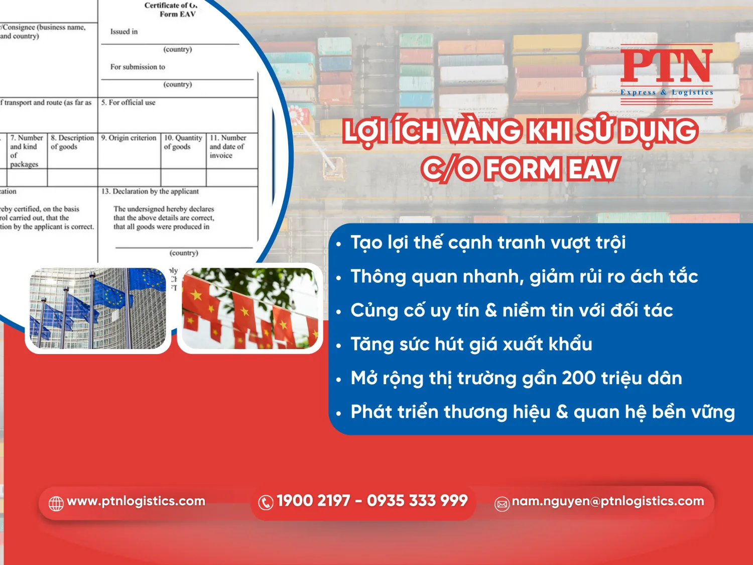 Lợi ích vàng khi sử dụng C/O Form EAV