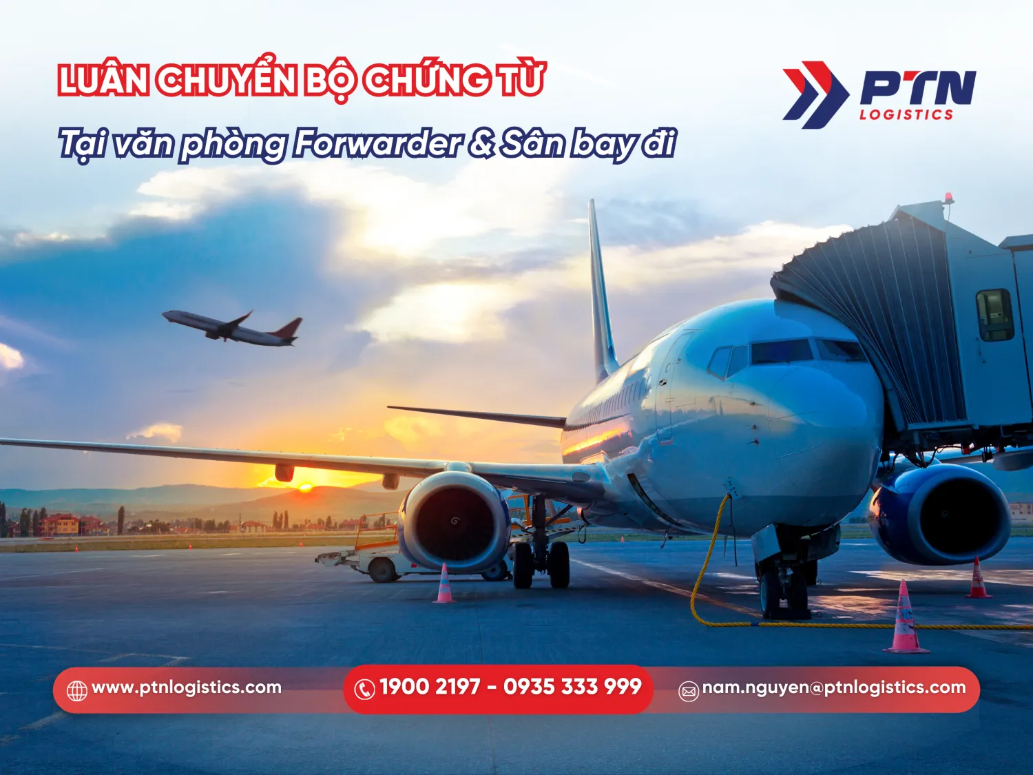 Luân chuyển bộ chứng từ vận tải tại văn phòng forwarder và sân bay đi