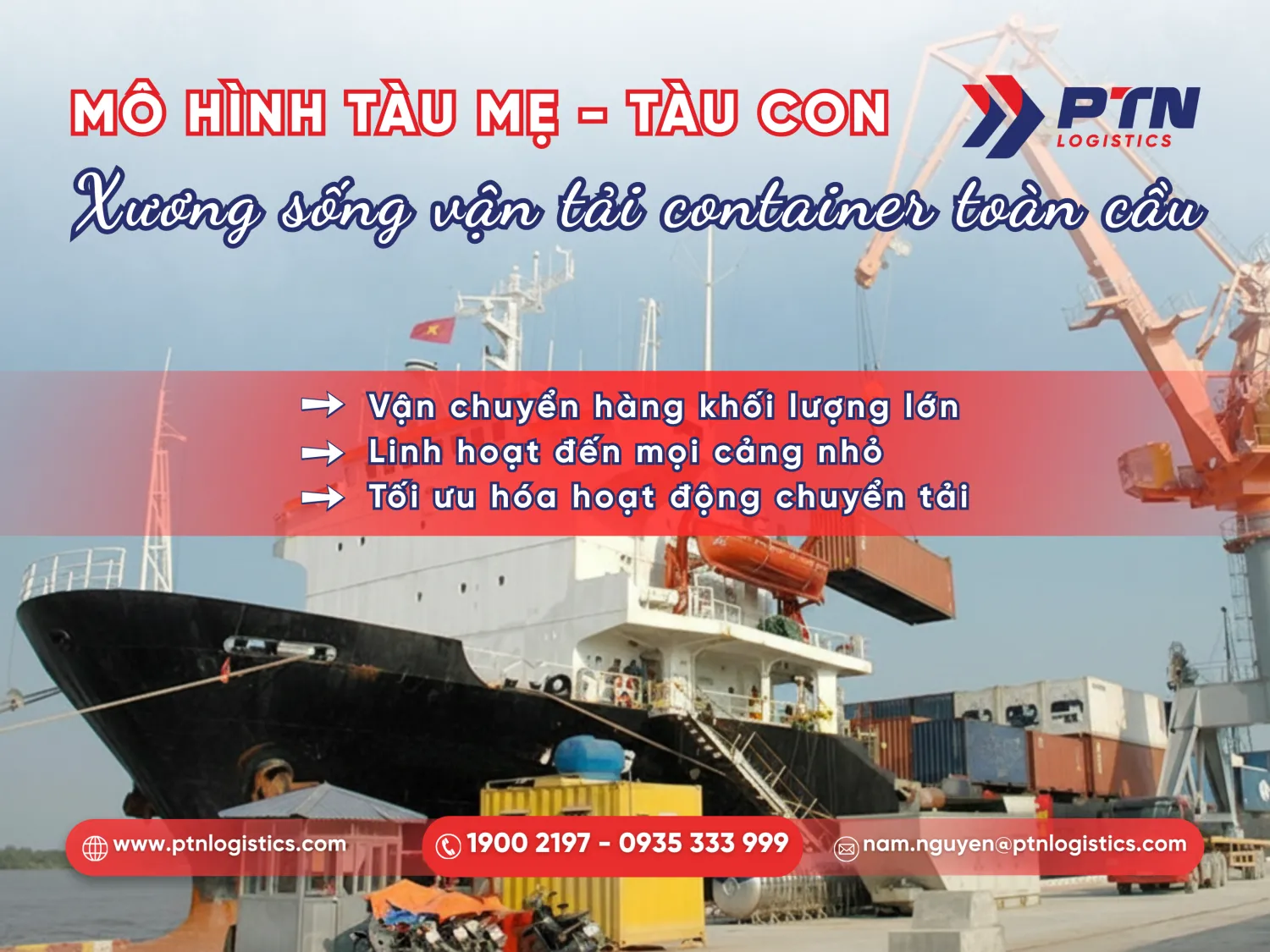 Mô hình transshipment từ tàu mẹ sang tàu con