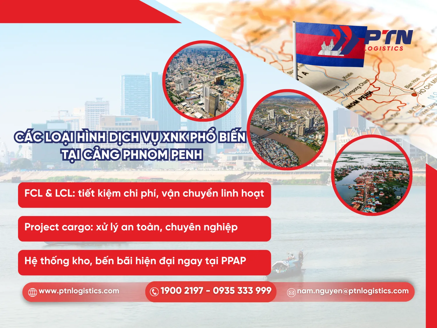 Những loại hình dịch vụ XNK phổ biến tại cảng Phnom Pênh