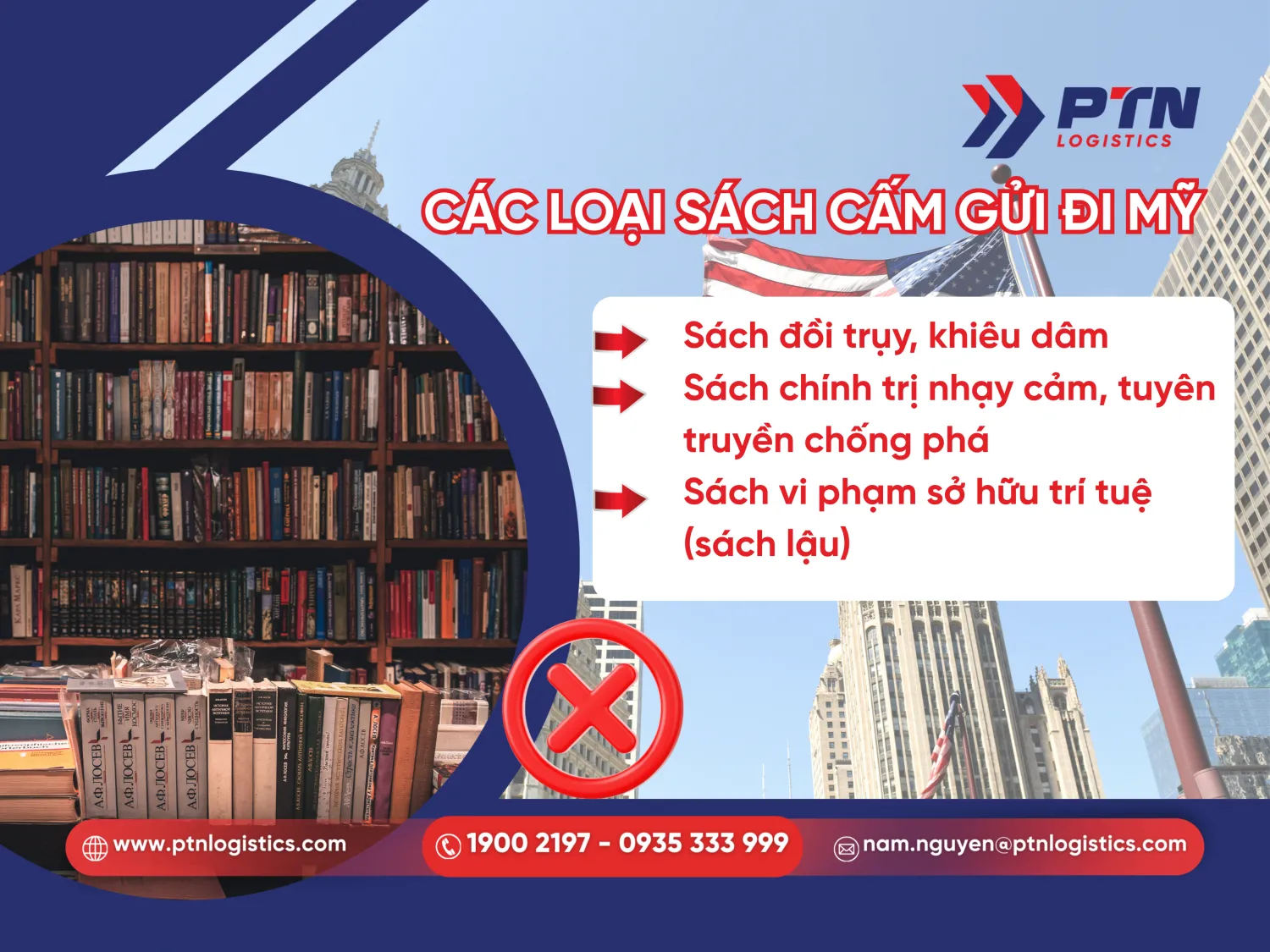 Những loại sách không được gửi đi Mỹ