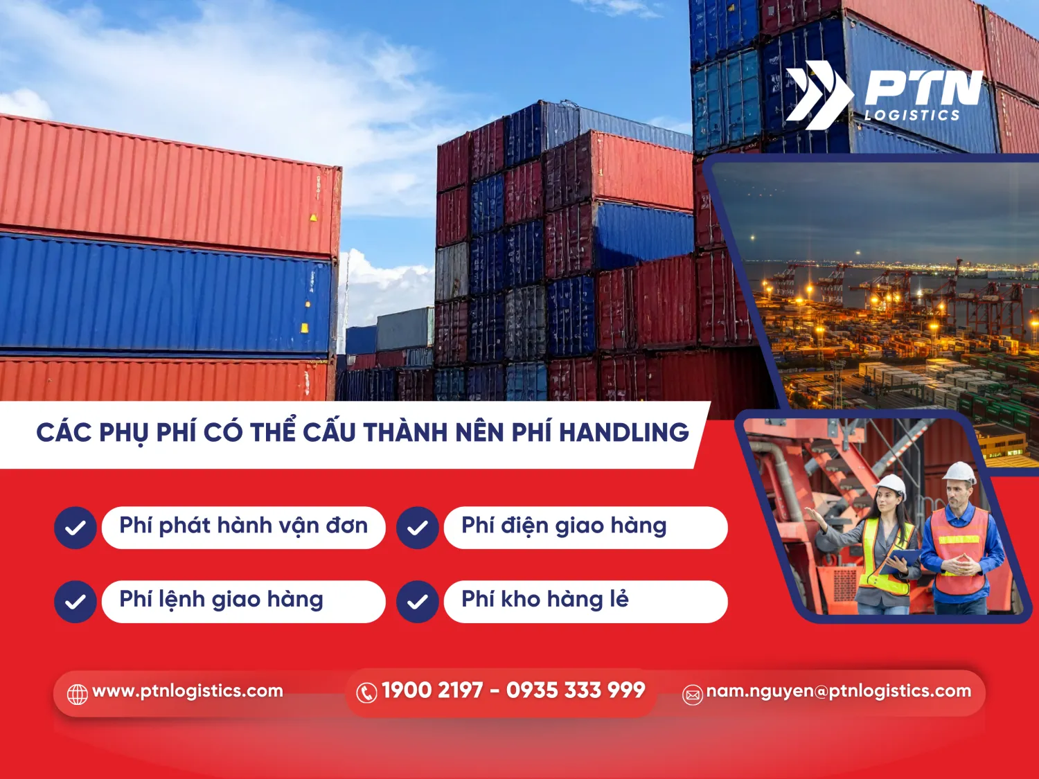 Những phụ phí có thể cấu thành nên phí handling